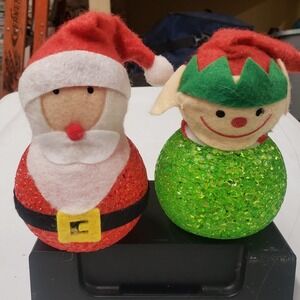 Christmas Melted Plastic Popcorn Santa and Elf - Color Changing-TESTED